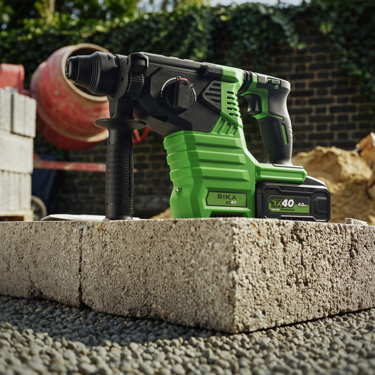 Rikä RK40 40V Cordless SDS-Plus Rotary Hammer Drill | 2.4 J Impact Energy | Brushless Motor | Body Only